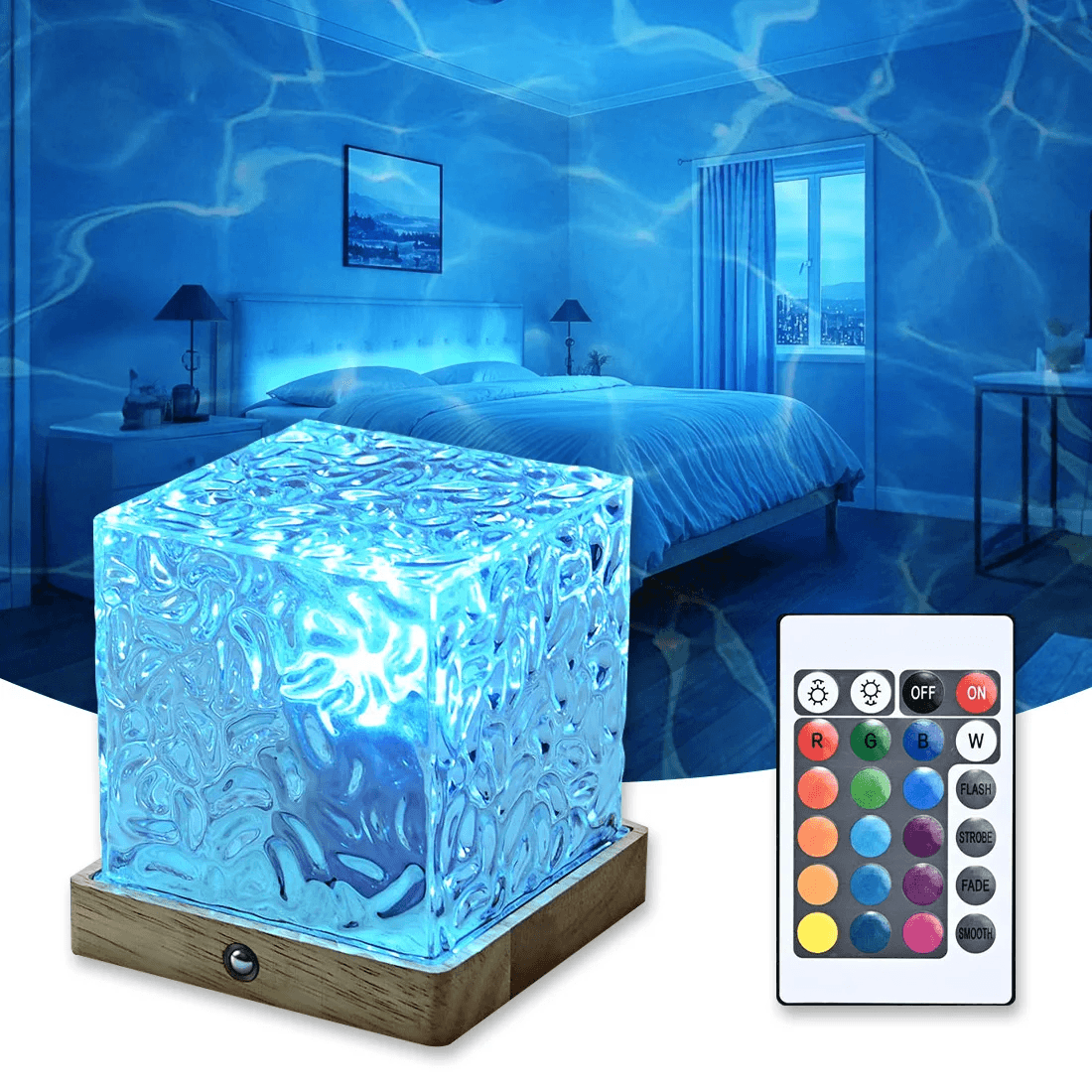Water Ripples On Table ওয়াটার রিপল টেবিল ল্যাম্প (Rotating Water Ripple Table Lamp) - Gadget Skyz
